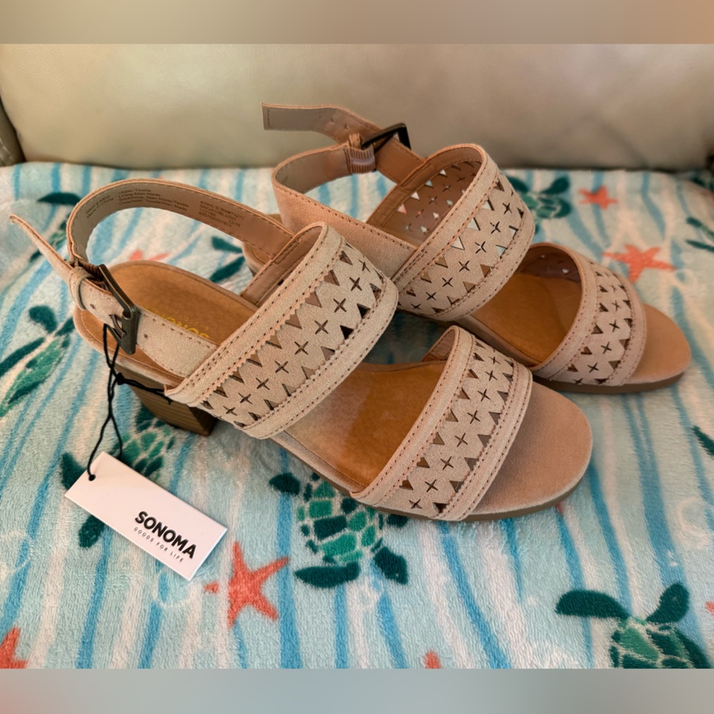 Tan Block Heel Sandals Sonoma